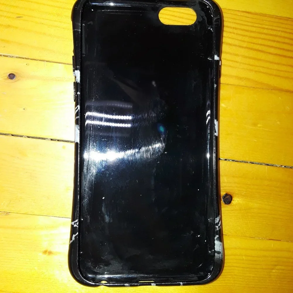 iPhone 6/6S Glossy Black & White Marble Protective Bumper Case
